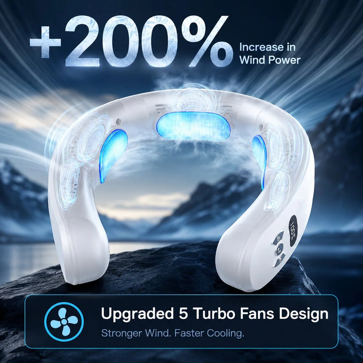 Wearable Neck Fan Cooling & Heating Rechargeable 6000 mAh