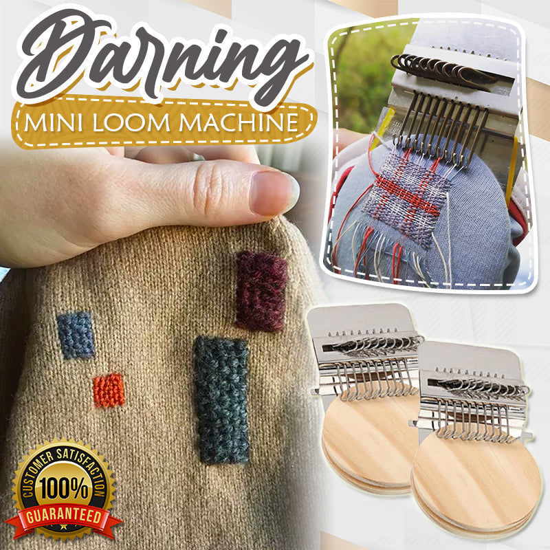 Weaving & Darning Kit Stainless Steel Frame Wooden Disc