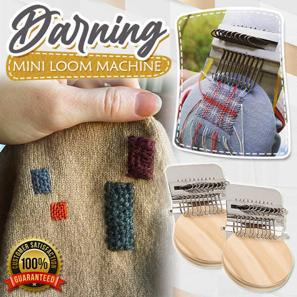 Weaving & Darning Kit Stainless Steel Frame Wooden Disc