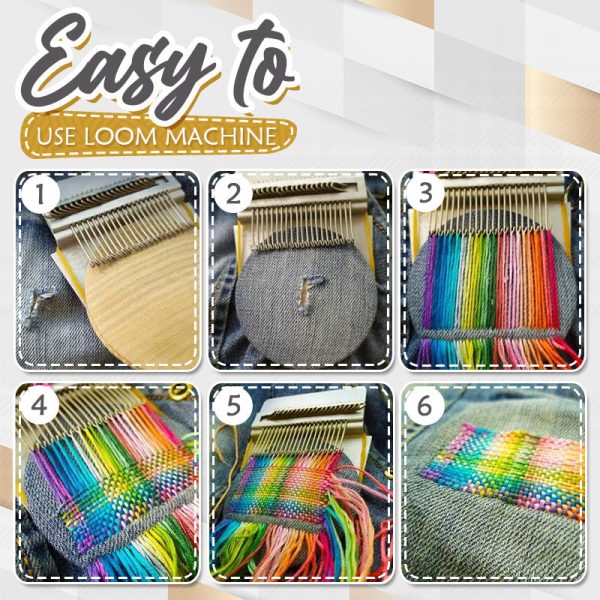 Weaving & Darning Kit Stainless Steel Frame Wooden Disc
