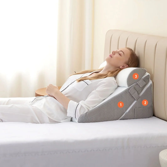 Wedge Pillow Adjustable Memory Foam Removable Breathable Cover