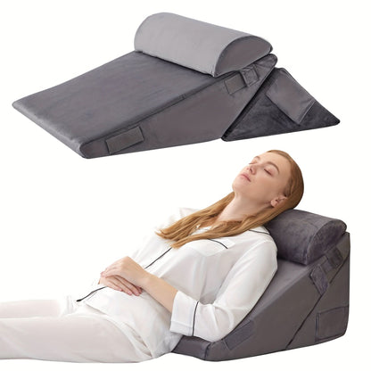 Wedge Pillow Adjustable Memory Foam Removable Breathable Cover