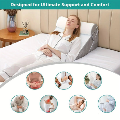 Wedge Pillow Adjustable Memory Foam Removable Breathable Cover