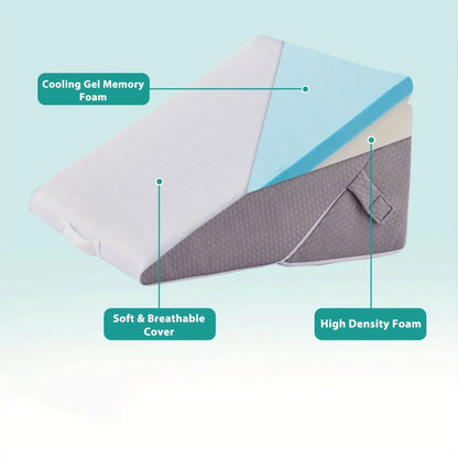 Wedge Pillow Adjustable Memory Foam Removable Breathable Cover