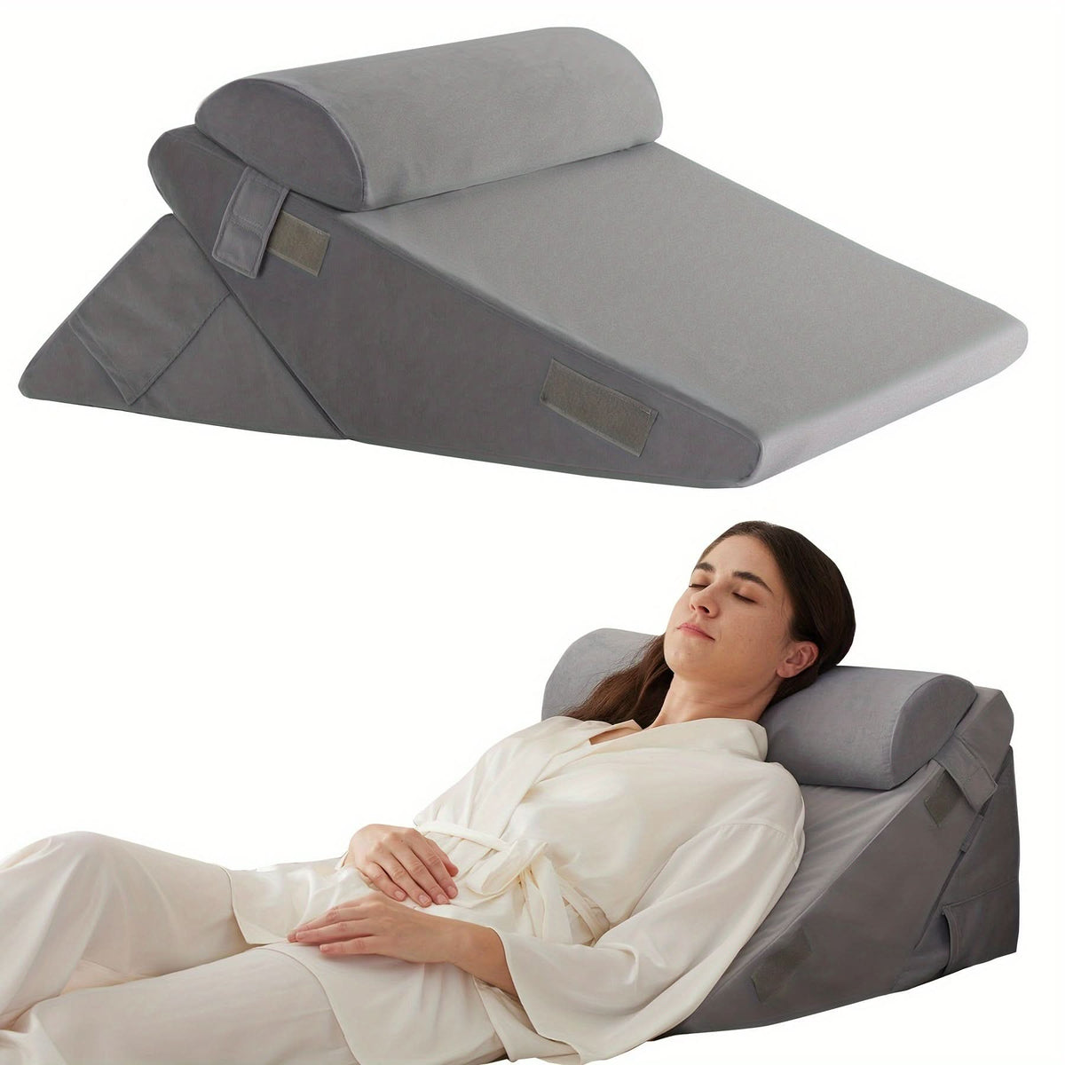 Wedge Pillow Adjustable Memory Foam Removable Breathable Cover