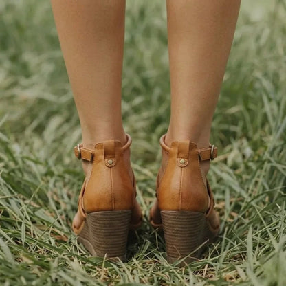 Wedge Sandals Comfort Wedge Adjustable Ankle Strap Open Toe