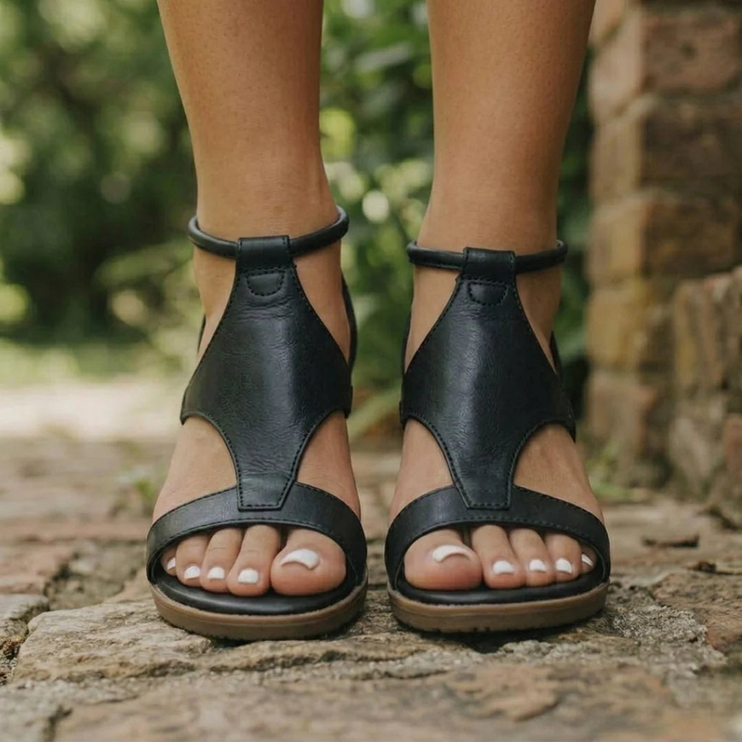 Wedge Sandals Comfort Wedge Adjustable Ankle Strap Open Toe