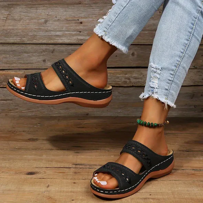 Wedge Sandals Triple Arch Support Memory Foam Rubber Sole