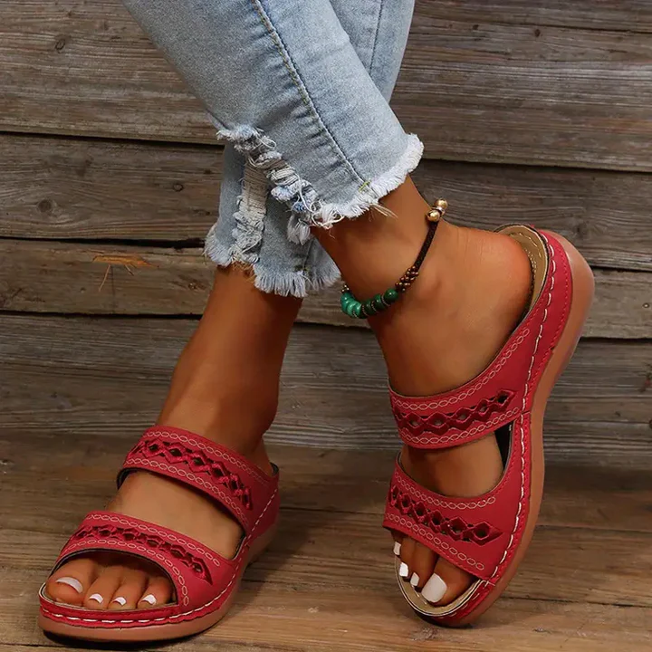 Wedge Sandals Triple Arch Support Memory Foam Rubber Sole