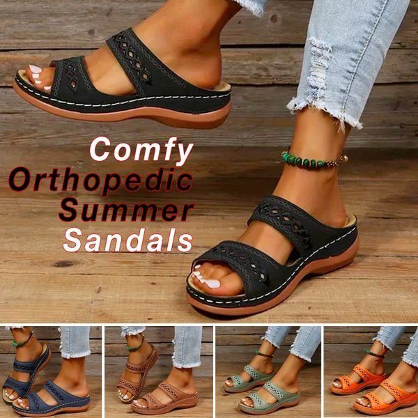 Wedge Sandals Triple Arch Support Memory Foam Rubber Sole