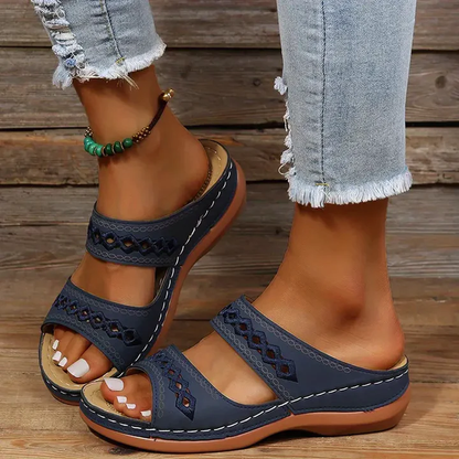 Wedge Sandals Triple Arch Support Memory Foam Rubber Sole