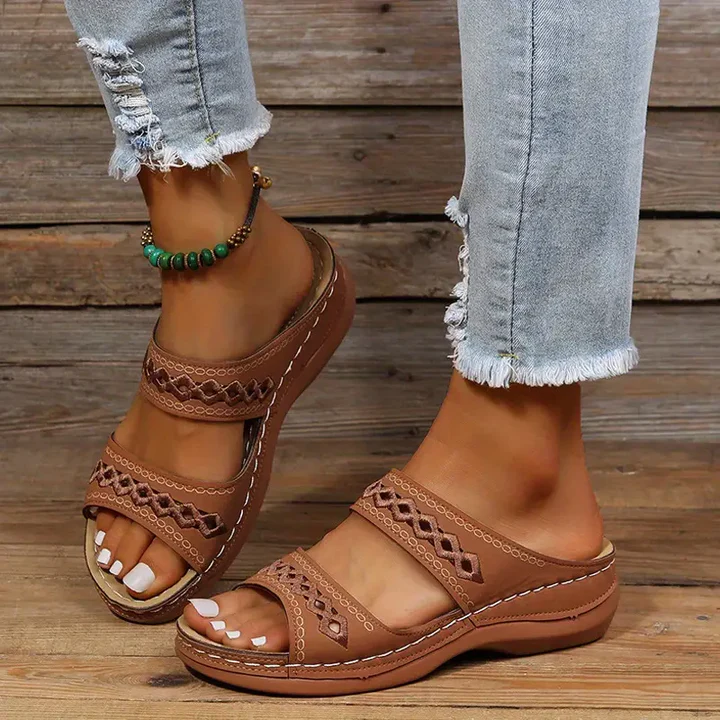 Wedge Sandals Triple Arch Support Memory Foam Rubber Sole