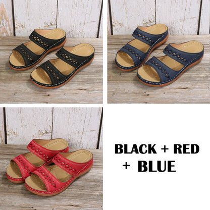 Wedge Sandals Triple Arch Support Memory Foam Rubber Sole