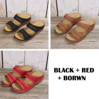 Wedge Sandals Triple Arch Support Memory Foam Rubber Sole
