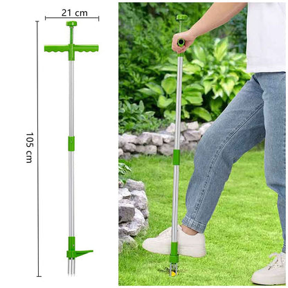 Weed Puller 38-Inch Handle Five Steel Claws Foot Pedal