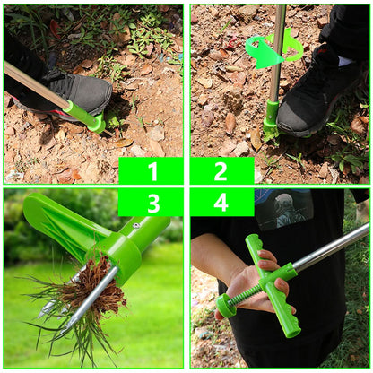 Weed Puller 38-Inch Handle Five Steel Claws Foot Pedal
