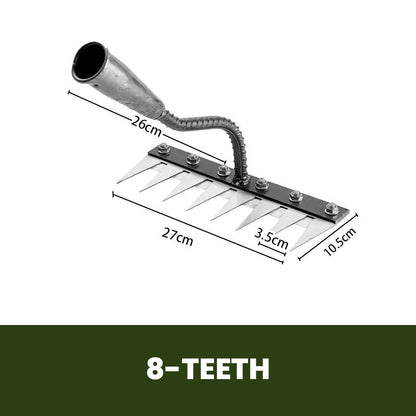 Weed Rake Pointed Carbon Steel Tines Fits Standard Handles