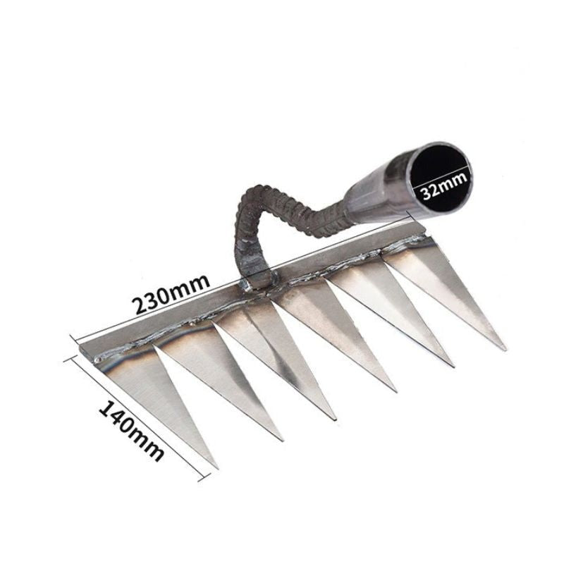 Weed Rake Sharp Tines Rust-Resistant Carbon Steel