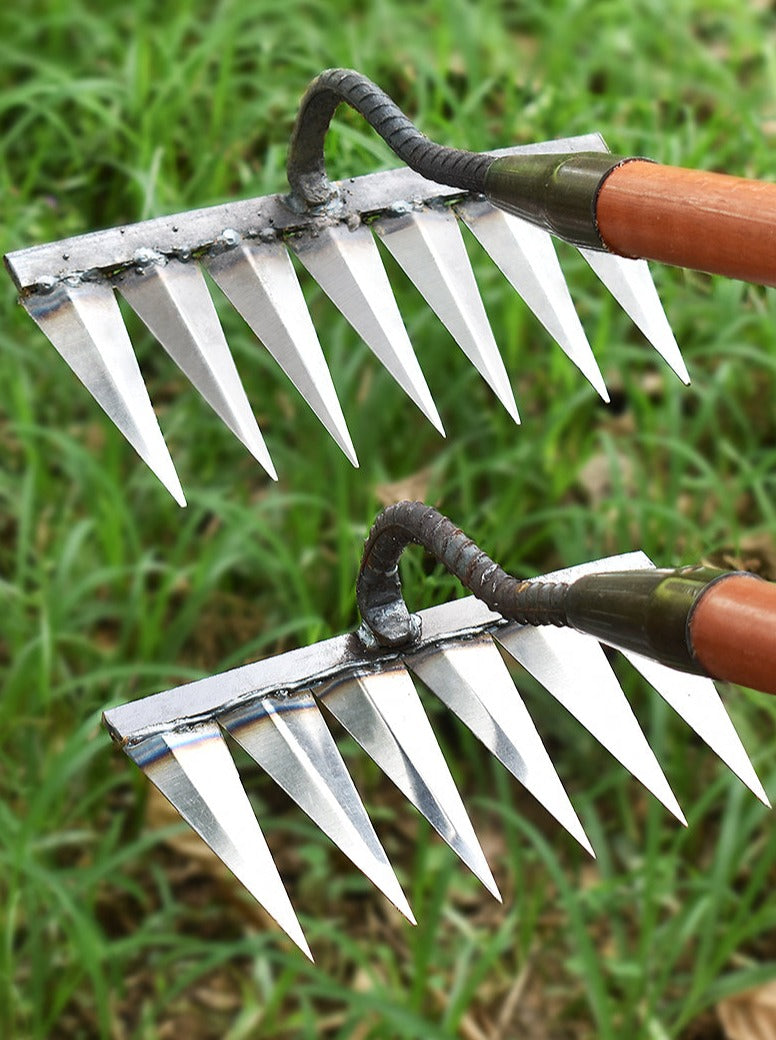 Weed Rake Sharp Tines Rust-Resistant Carbon Steel