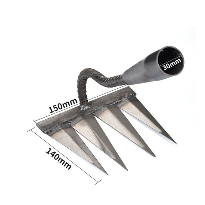 Weed Rake Sharp Tines Rust-Resistant Carbon Steel