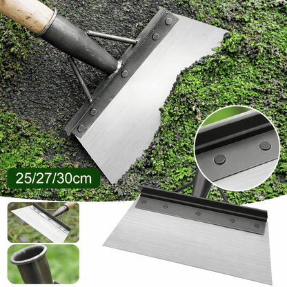Weed Scraper Manganese Steel Blade Adjustable Wooden Handle
