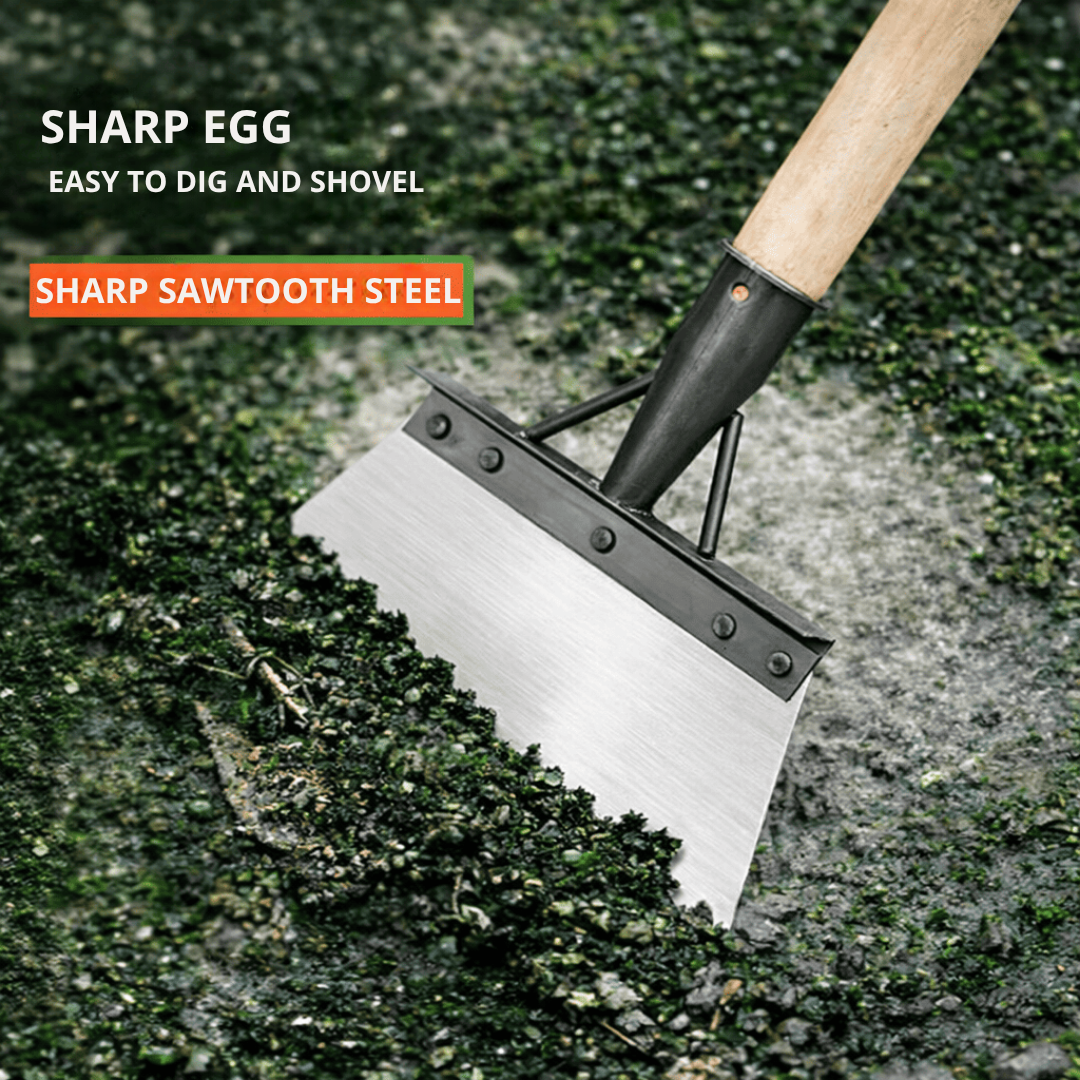 Weed Scraper Manganese Steel Blade Adjustable Wooden Handle