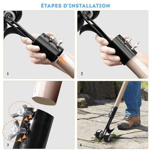 Weeding Tool Back Friendly Rolling Steel Hook