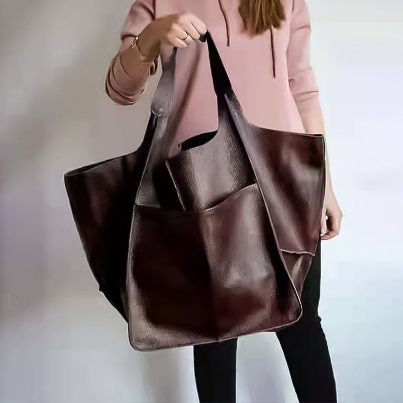 Weekender Bag Faux Leather Scratch Resistant Adjustable Straps