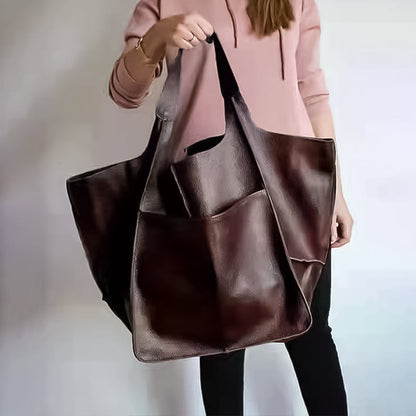 Weekender Bag Faux Leather Scratch Resistant Adjustable Straps