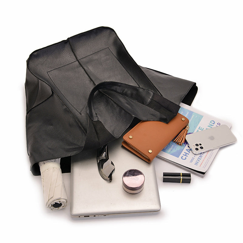 Weekender Bag Faux Leather Scratch Resistant Adjustable Straps