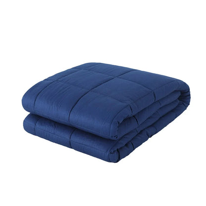 Weighted Blanket Quilted Cotton Grid Pockets Multiple Weights