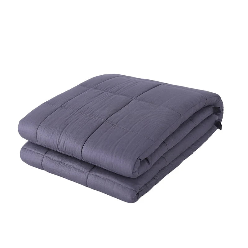 Weighted Blanket Quilted Cotton Grid Pockets Multiple Weights