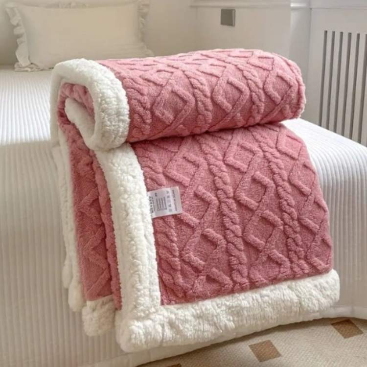 Weighted Blanket Soft Sherpa Glass Bead Filling Machine Washable