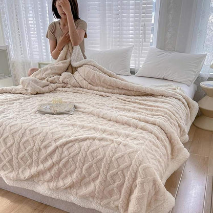 Weighted Blanket Soft Sherpa Glass Bead Filling Machine Washable