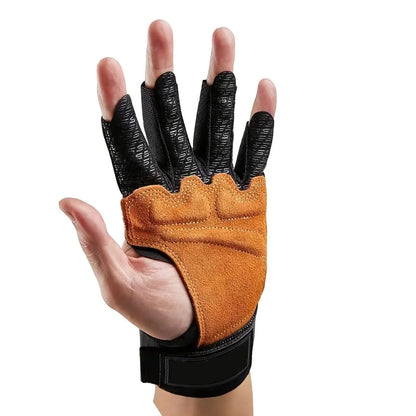 Weightlifting Gloves Non-Slip Palm Adjustable Wrist Support Half-Finger Design