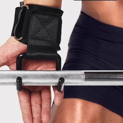 Weightlifting Wrist Straps With Hooks Slip-Resistant Grip