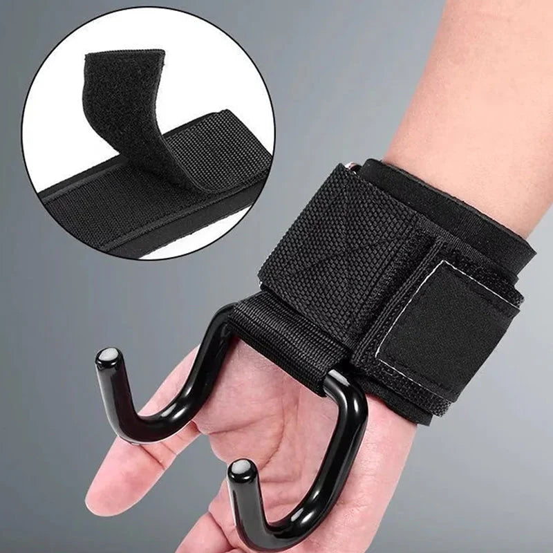 Weightlifting Wrist Straps With Hooks Slip-Resistant Grip