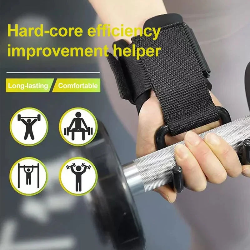 Weightlifting Wrist Straps With Hooks Slip-Resistant Grip