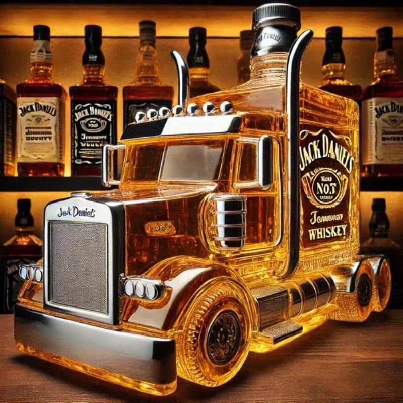 Whiskey Decanter in Truck Shape | Distinctive Glass Bottle for Home Bars