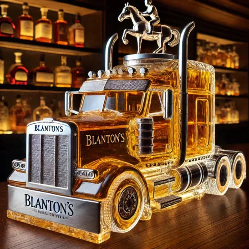 Whiskey Decanter in Truck Shape | Distinctive Glass Bottle for Home Bars