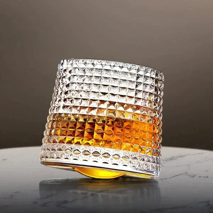 Whiskey Glasses Lead-Free Crystal Rotating Dishwasher-Safe