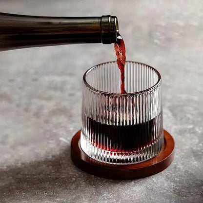 Whiskey Glasses Lead-Free Crystal Rotating Dishwasher-Safe