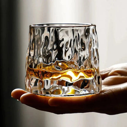 Whiskey Glasses Lead-Free Crystal Rotating Dishwasher-Safe