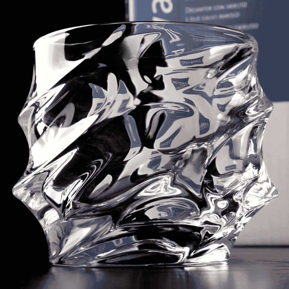 Whisky Glass Set Faceted Crystal & Heavy Base