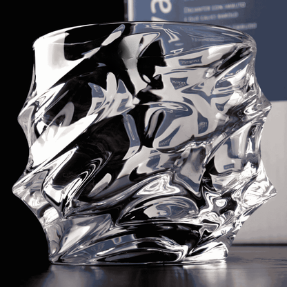 Whisky Glass Set Faceted Crystal & Heavy Base