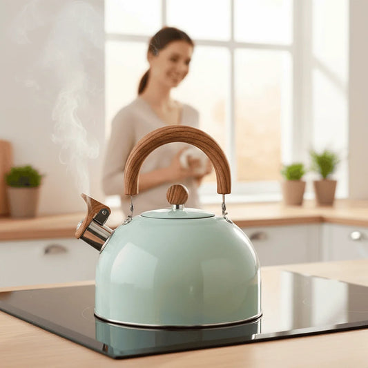 Whistling Kettle Stainless Steel 2.64 Qt Induction-Compatible