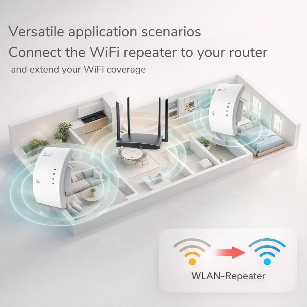 Wi-Fi Repeater Plug-In 2.4 GHz 300 Mbps