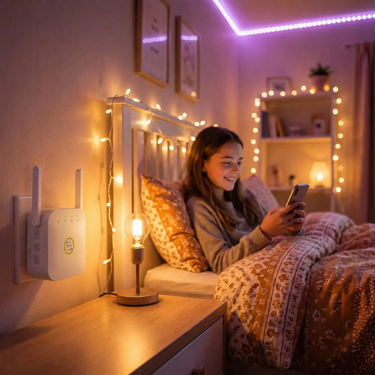 WiFi Range Extender Plug-In WPS 2.4 GHz 300 Mbps