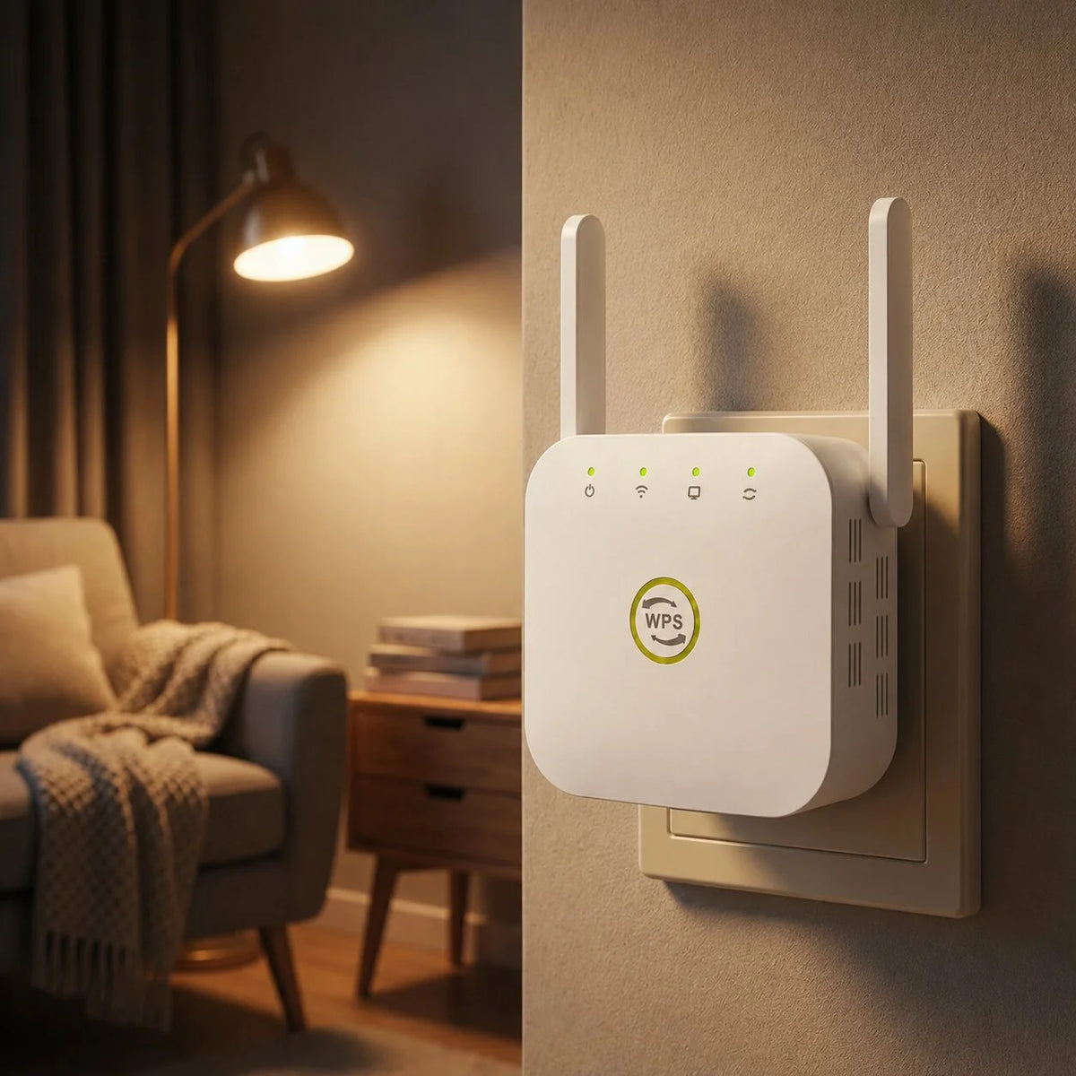 WiFi Range Extender Plug-In WPS 2.4 GHz 300 Mbps