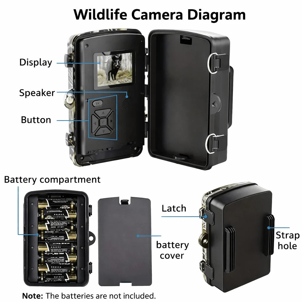 Wildlife Camera 12 MP No-Glow Night Vision Weatherproof